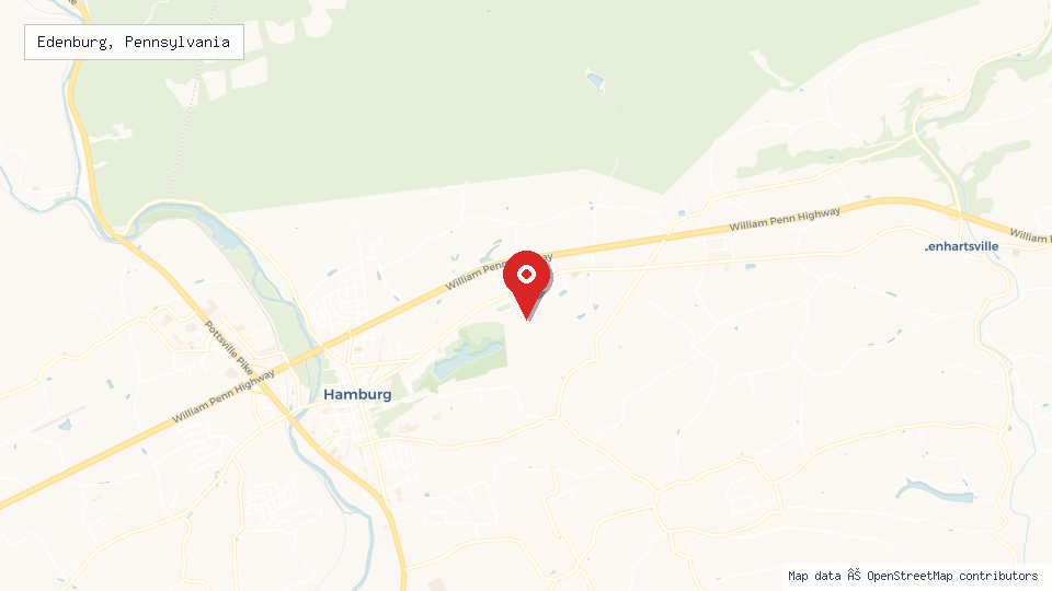 Street map of Edenburg, Pennsylvania with location pin