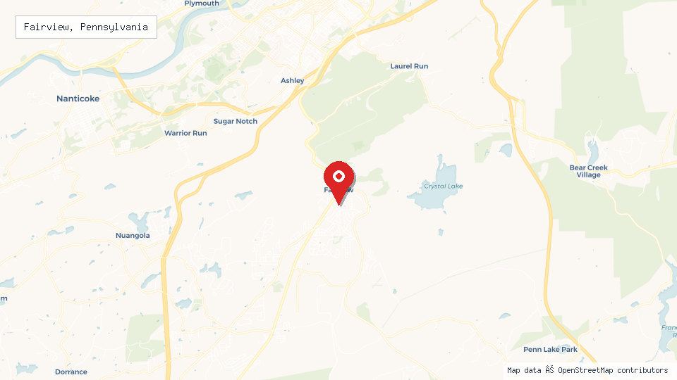 Street map of Fairview, Pennsylvania with location pin