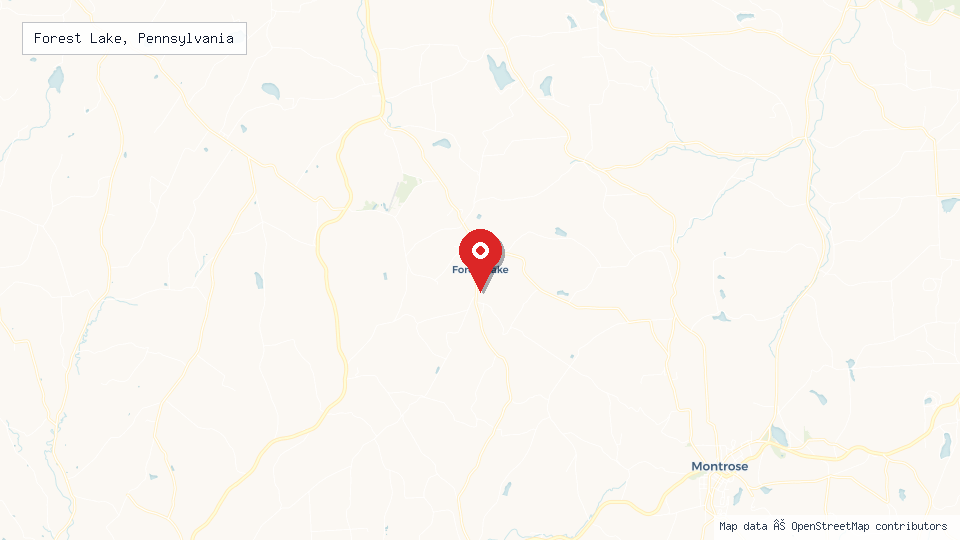 Street map of Forest Lake, Pennsylvania with location pin