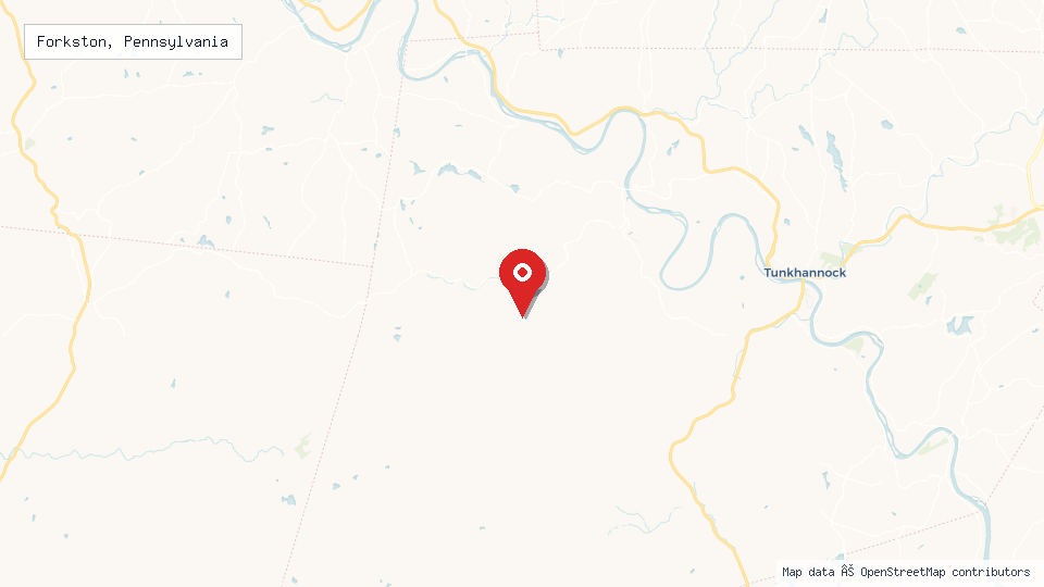 Street map of Forkston, Pennsylvania with location pin