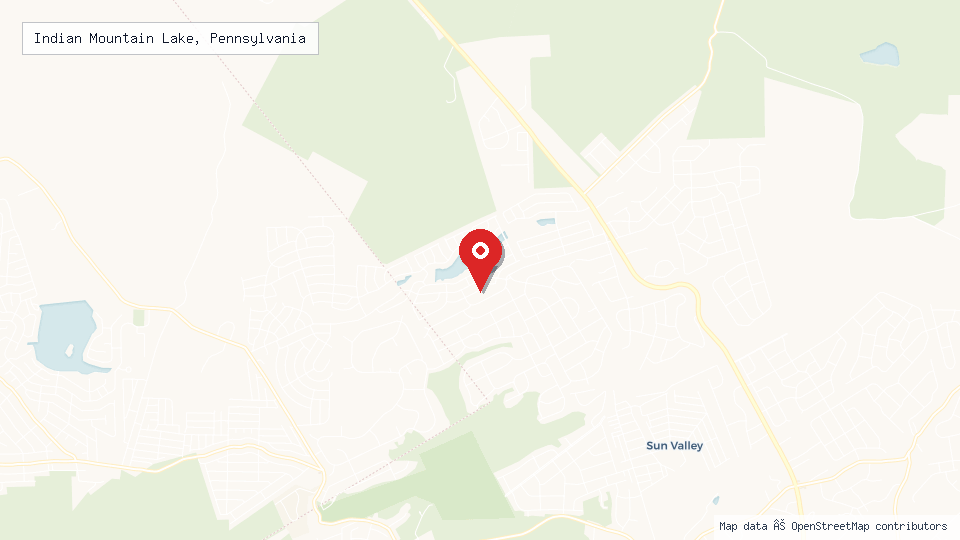 Street map of Indian Mountain Lake, Pennsylvania with location pin