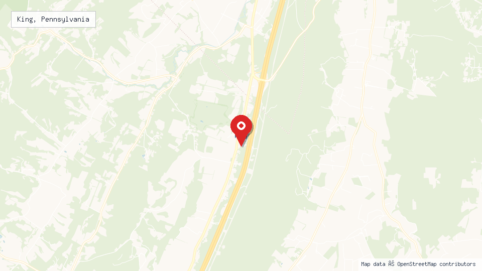Street map of King, Pennsylvania with location pin