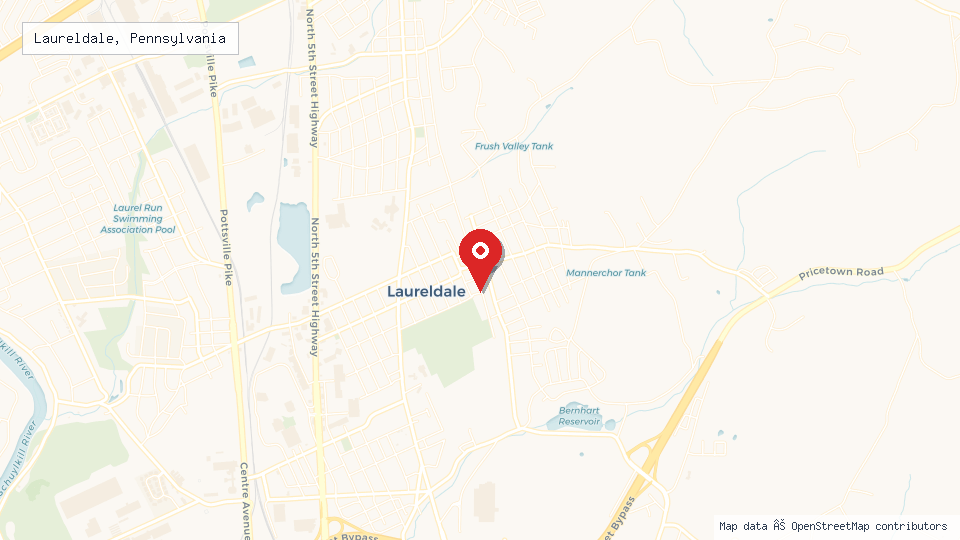 Street map of Laureldale, Pennsylvania with location pin
