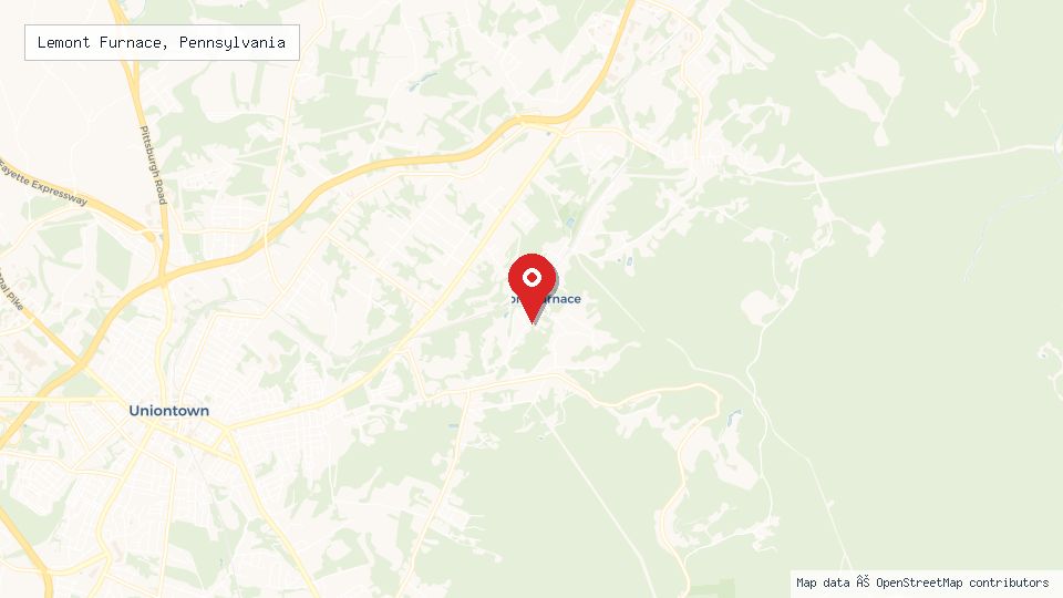 Street map of Lemont Furnace, Pennsylvania with location pin