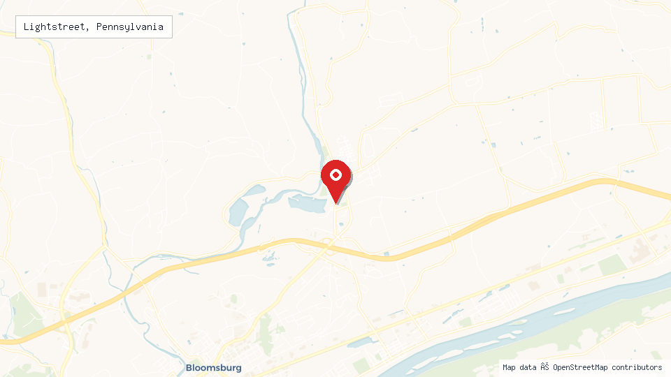 Street map of Lightstreet, Pennsylvania with location pin