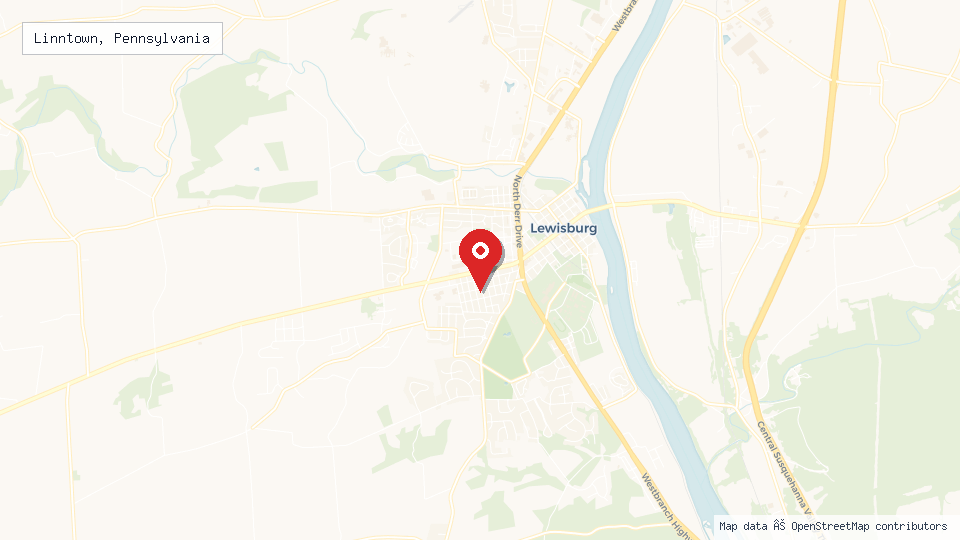 Street map of Linntown, Pennsylvania with location pin