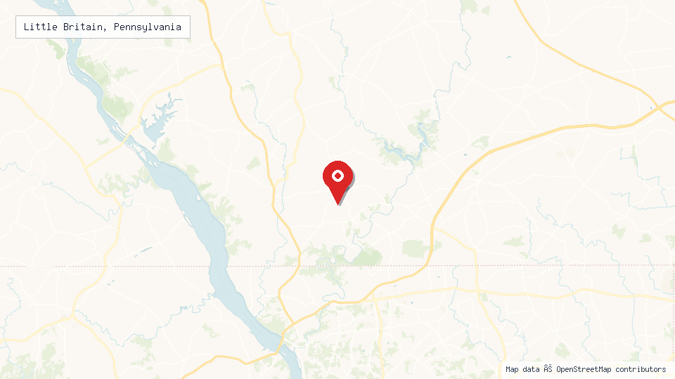 Street map of Little Britain, Pennsylvania with location pin