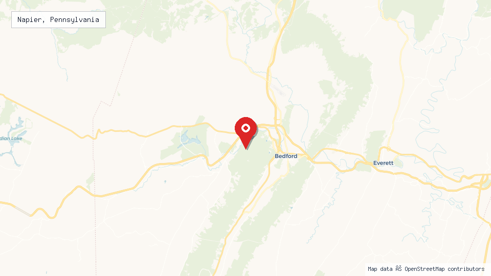 Street map of Napier, Pennsylvania with location pin