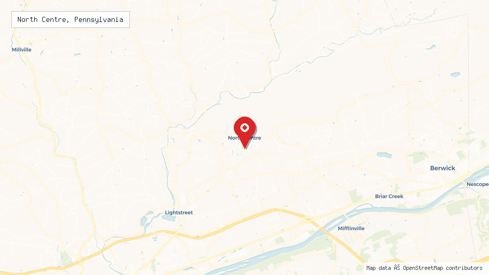 Street map of North Centre, Pennsylvania with location pin