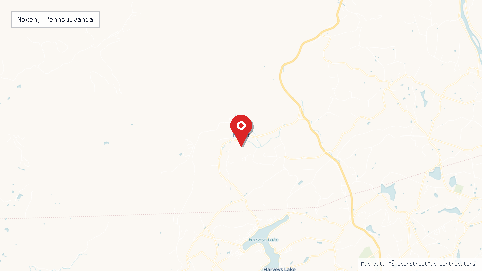 Street map of Noxen, Pennsylvania with location pin
