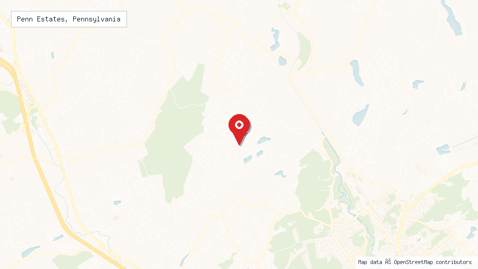 Street map of Penn Estates, Pennsylvania with location pin
