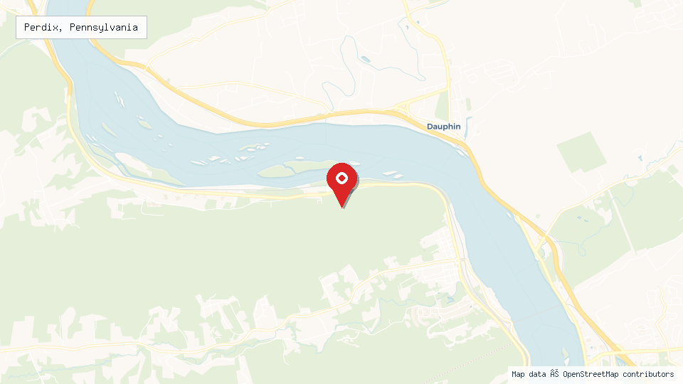 Street map of Perdix, Pennsylvania with location pin