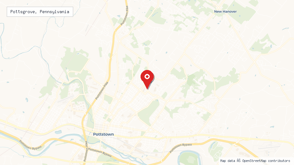 Street map of Pottsgrove, Pennsylvania with location pin