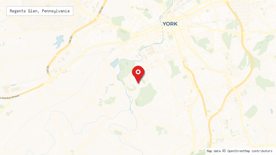 Street map of Regents Glen, Pennsylvania with location pin
