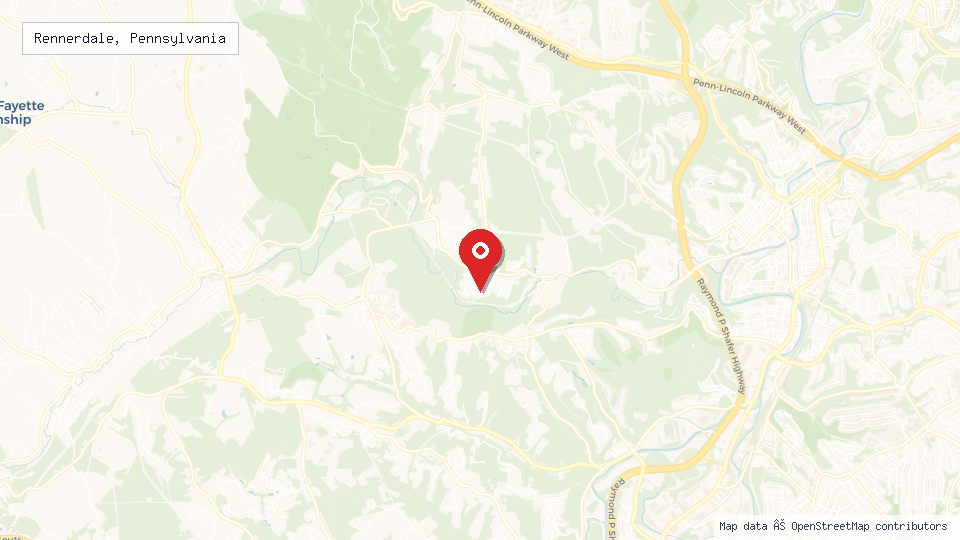 Street map of Rennerdale, Pennsylvania with location pin