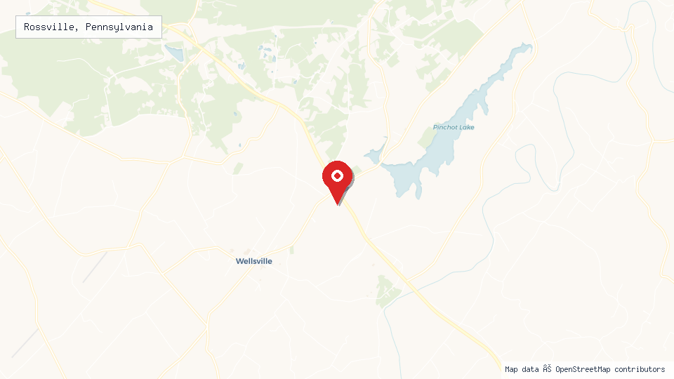 Street map of Rossville, Pennsylvania with location pin