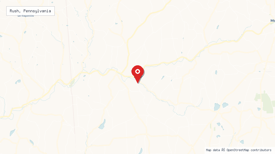 Street map of Rush, Pennsylvania with location pin