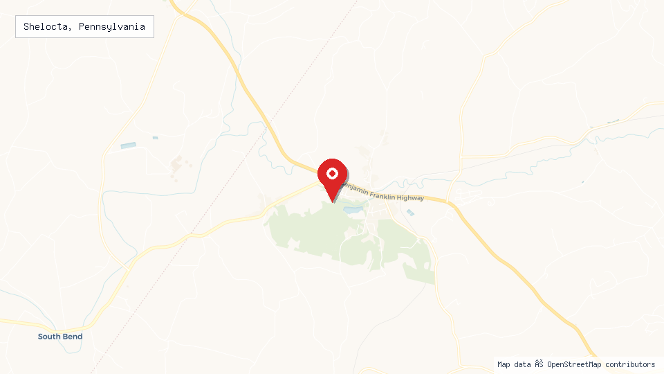 Street map of Shelocta, Pennsylvania with location pin