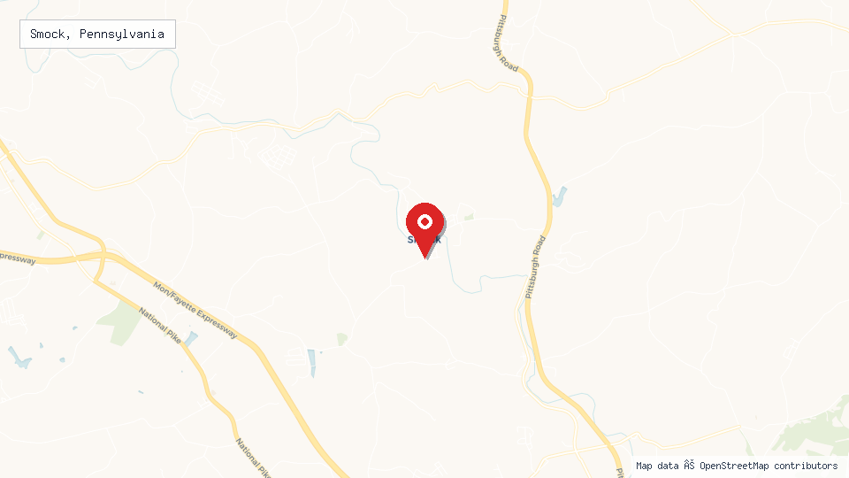 Street map of Smock, Pennsylvania with location pin