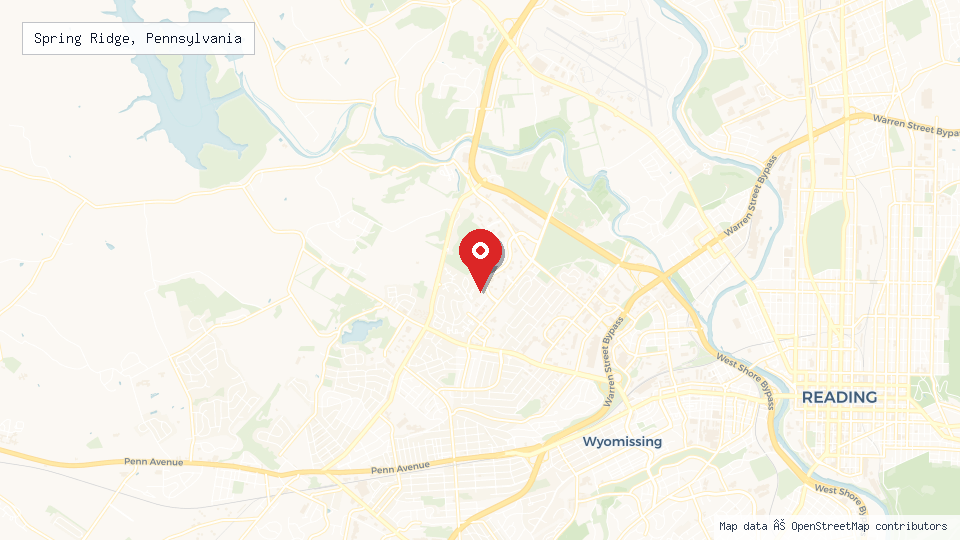 Street map of Spring Ridge, Pennsylvania with location pin