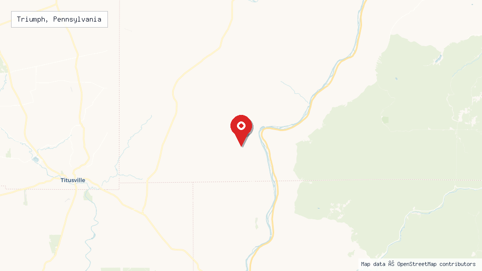 Street map of Triumph, Pennsylvania with location pin