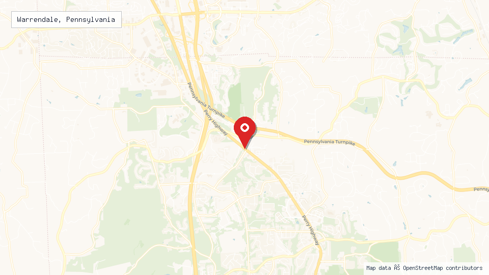 Street map of Warrendale, Pennsylvania with location pin