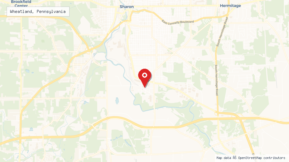 Street map of Wheatland, Pennsylvania with location pin