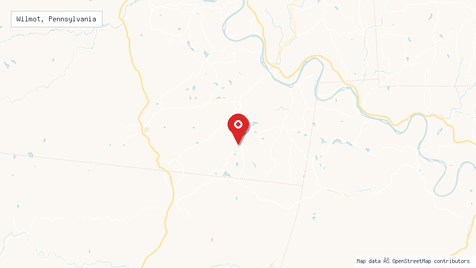 Street map of Wilmot, Pennsylvania with location pin