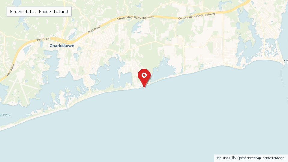Street map of Green Hill, Rhode Island with location pin