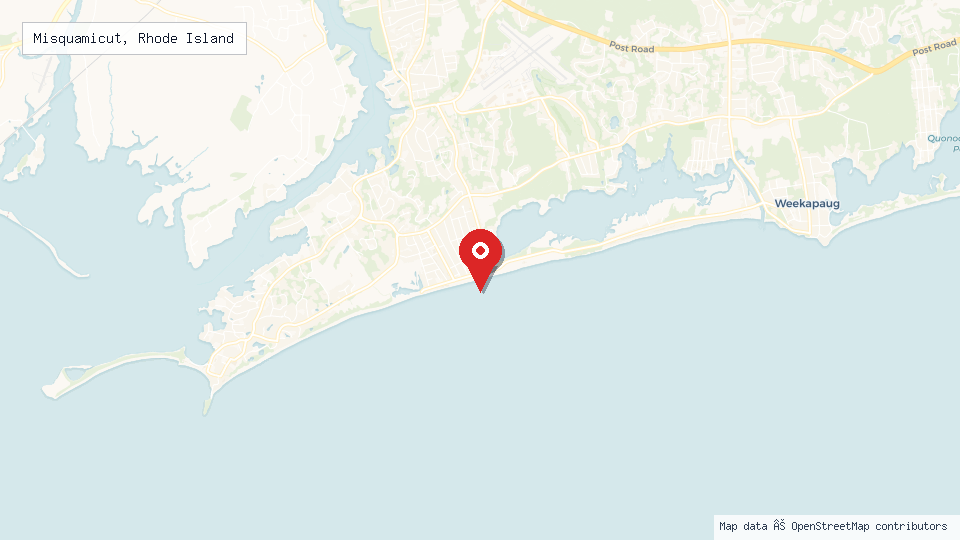 Street map of Misquamicut, Rhode Island with location pin