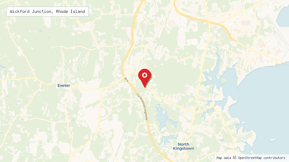 Street map of Wickford Junction, Rhode Island with location pin