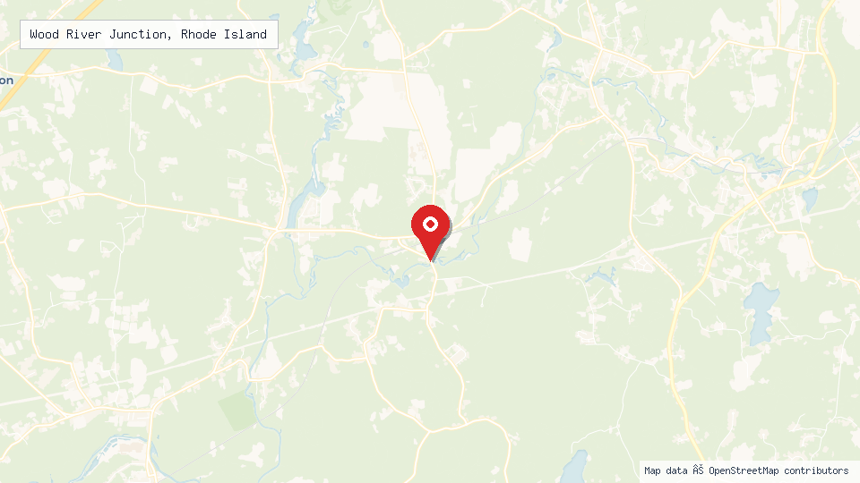 Street map of Wood River Junction, Rhode Island with location pin