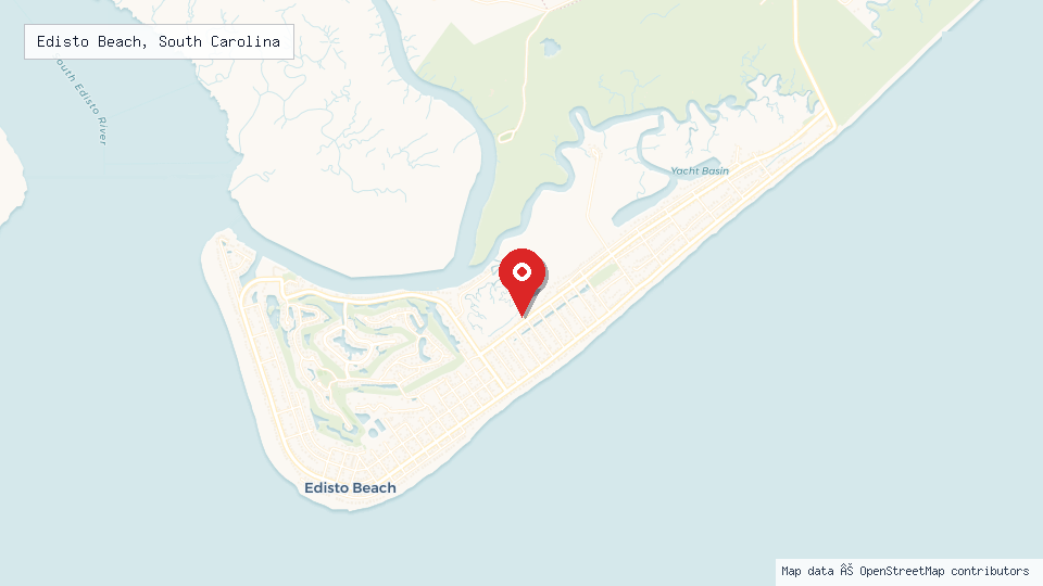 Street map of Edisto Beach, South Carolina with location pin