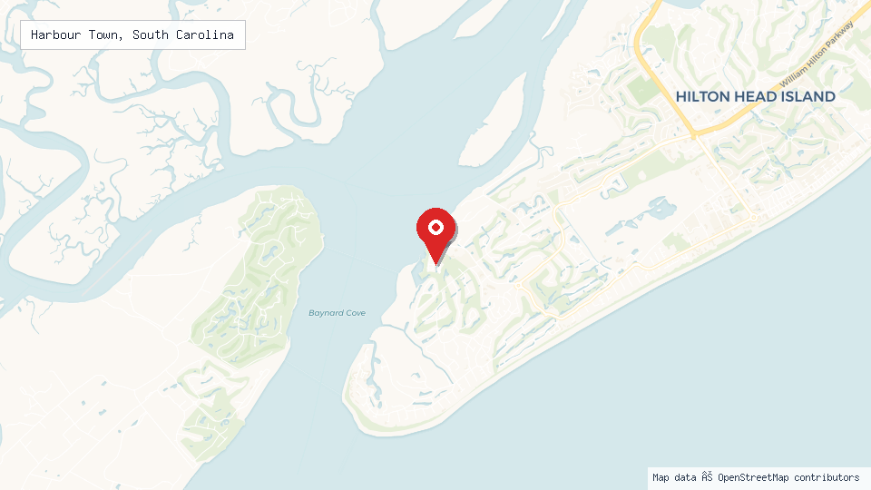 Street map of Harbour Town, South Carolina with location pin
