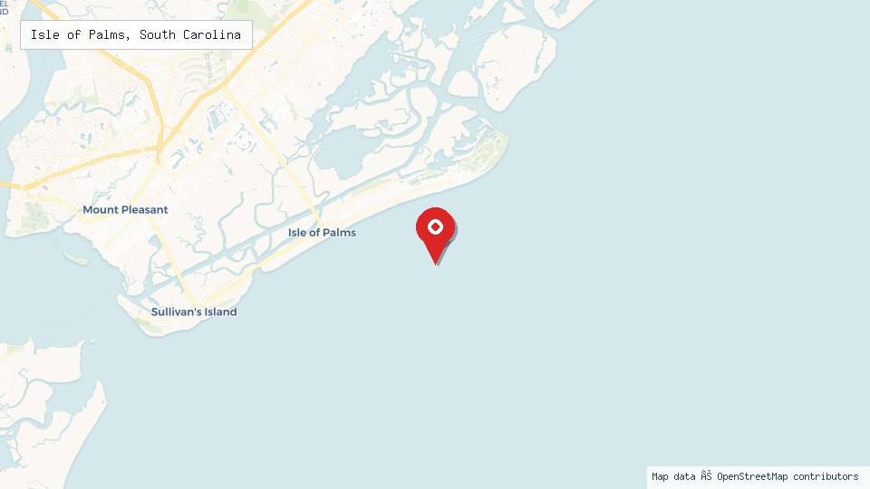 Street map of Isle of Palms, South Carolina with location pin