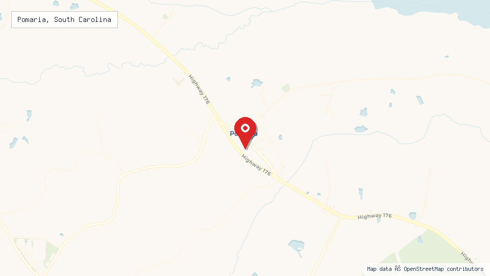 Street map of Pomaria, South Carolina with location pin