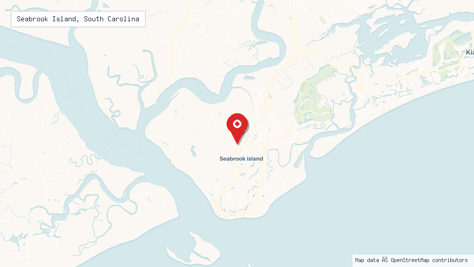 Street map of Seabrook Island, South Carolina with location pin