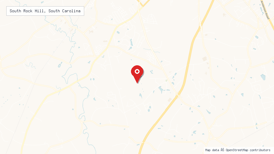 Street map of South Rock Hill, South Carolina with location pin