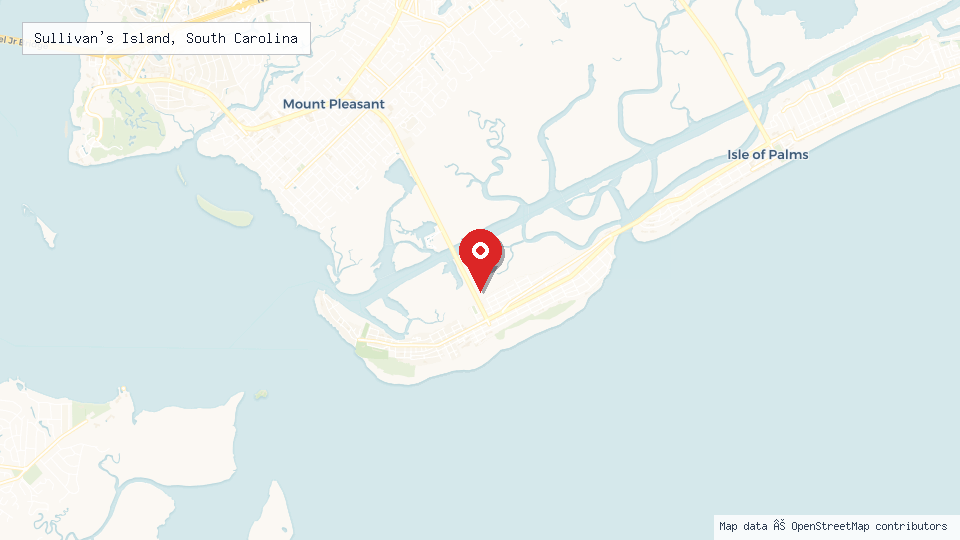 Street map of Sullivan's Island, South Carolina with location pin