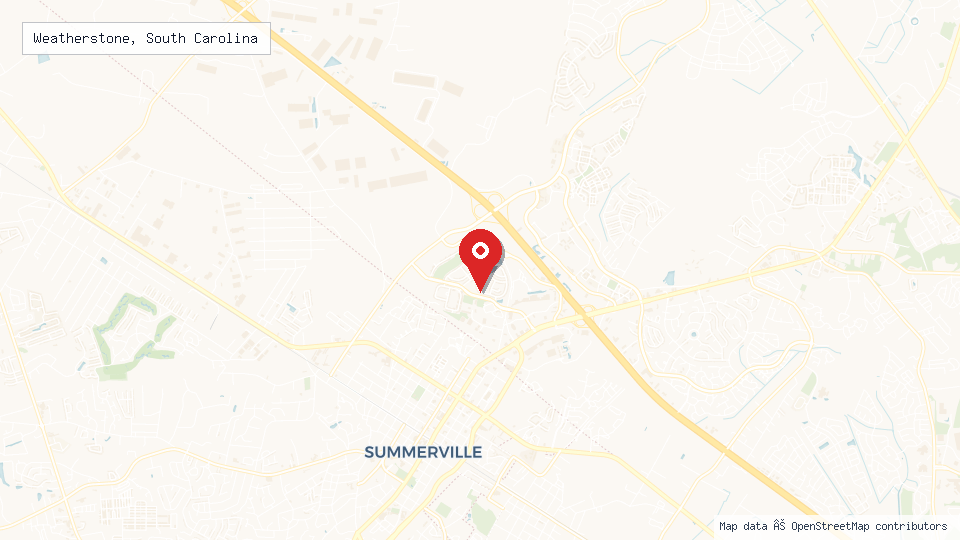 Street map of Weatherstone, South Carolina with location pin
