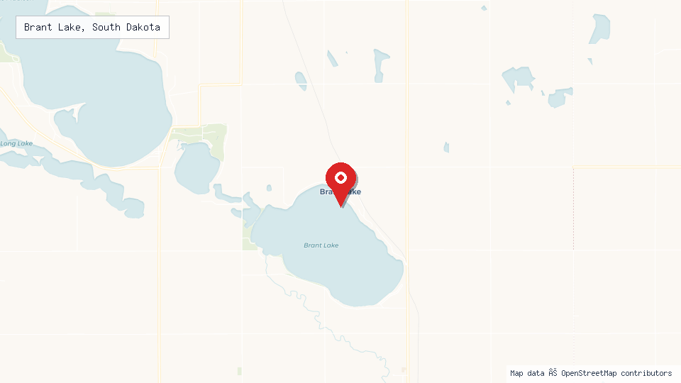 Street map of Brant Lake, South Dakota with location pin