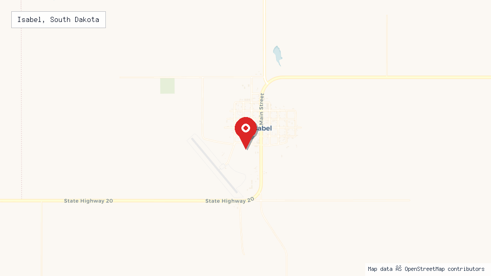 Street map of Isabel, South Dakota with location pin