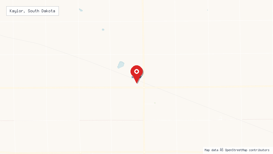 Street map of Kaylor, South Dakota with location pin