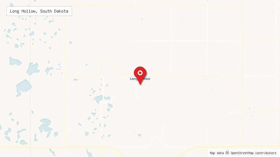 Street map of Long Hollow, South Dakota with location pin