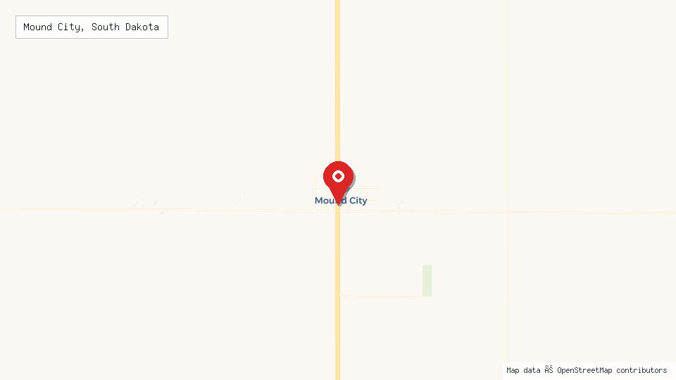 Street map of Mound City, South Dakota with location pin