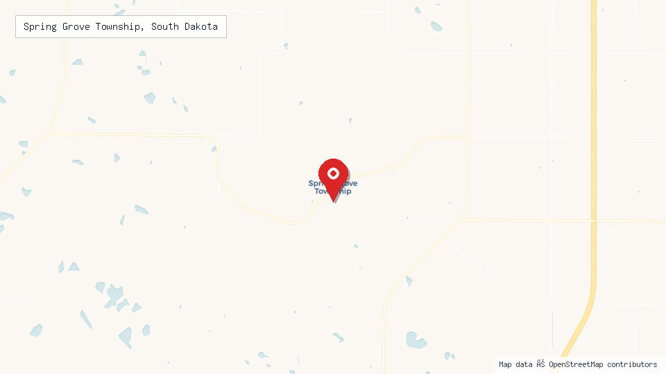 Street map of Spring Grove Township, South Dakota with location pin