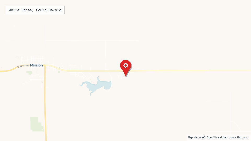 Street map of White Horse, South Dakota with location pin