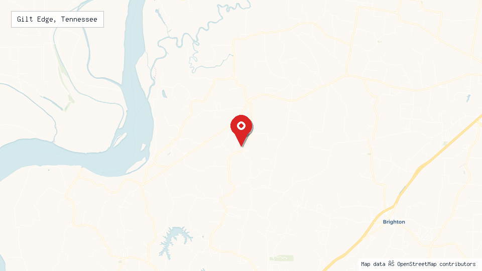 Street map of Gilt Edge, Tennessee with location pin