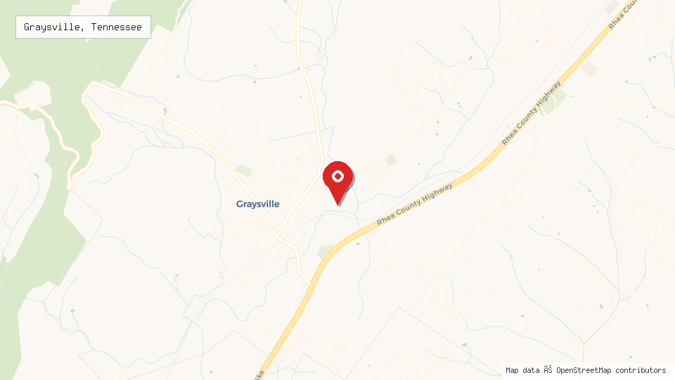 Street map of Graysville, Tennessee with location pin