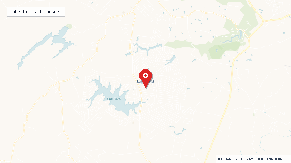 Street map of Lake Tansi, Tennessee with location pin
